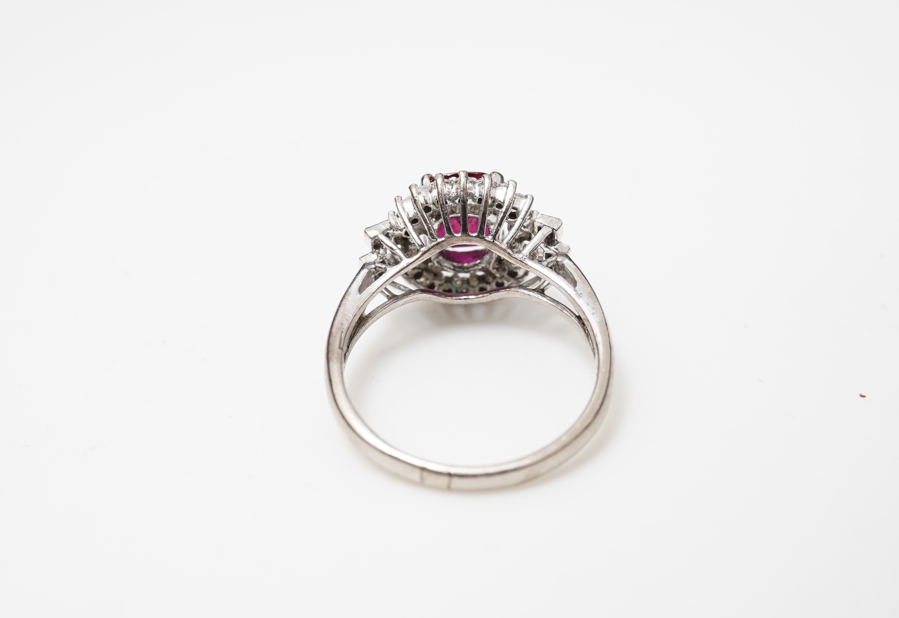 A ruby and diamond ring